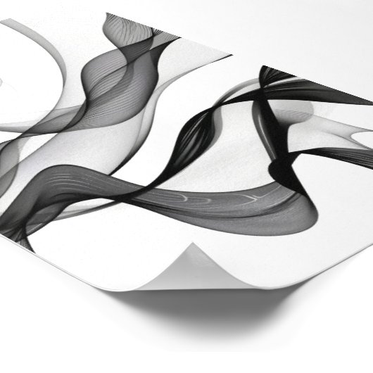 Modern digitaal Abstract in zwart-wit Poster (Hoek)