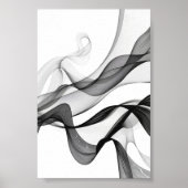 Modern digitaal Abstract in zwart-wit Poster (Voorkant)