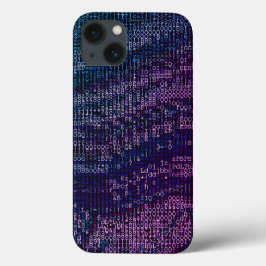 Modern Digitaal Abstract Paars en Blauw Case-Mate iPhone Case
