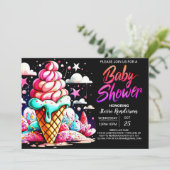 Modern Digitaal Sundae Baby shower Kaart (Staand voorkant)