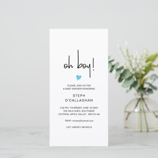 Modern Digital Boy Baby shower Cellphone eVite Aankondiging (Staand voorkant)