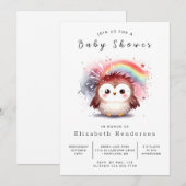 Modern Digital Owl Baby shower Kaart (Voorkant / Achterkant)