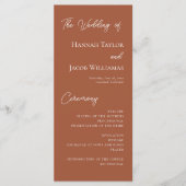 Modern Digital Sjabloon Terracotta Wedding Program (Voorkant)