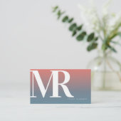 Modern dik gradiënt gradiënt oraal blauw visitekaartje (Staand voorkant)