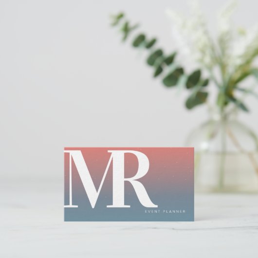 Modern dik gradiënt gradiënt oraal blauw visitekaartje (Staand voorkant)