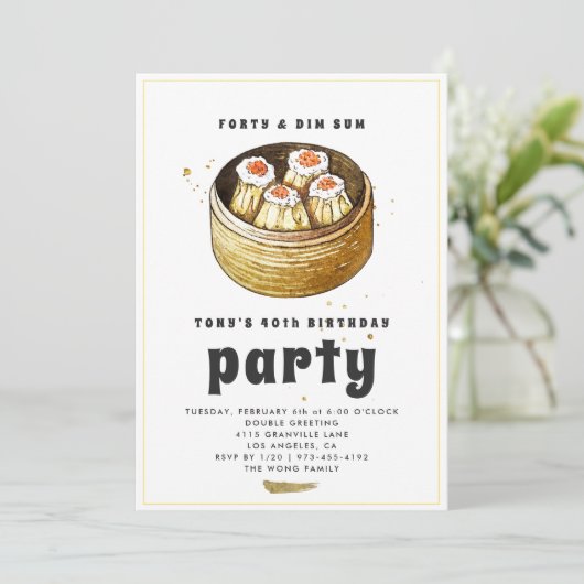 Modern Dim Som 40th Birthday Invitation (Staand voorkant)