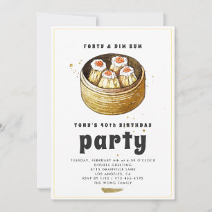 Modern Dim Som 40th Birthday Invitation
