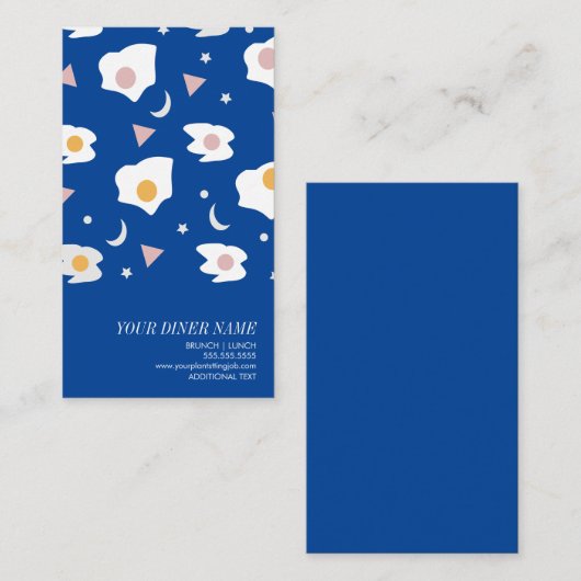 Modern Diner Brunch Lunch Eggs Visitekaartje (Voorkant / Achterkant)