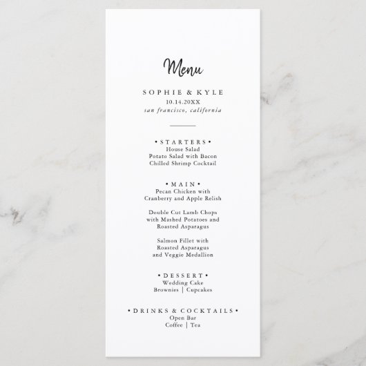 Modern diner menu (Voorkant)