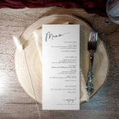 Modern dinerverloop zwart-wit bruiloft menu