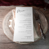 Modern dinerverloop zwart-wit bruiloft menu