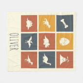 Modern Dinosaur Icon Grid Fleece Deken (Voorkant (Horizontaal))
