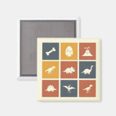 Modern Dinosaur Icon Grid Magneet (Voorkant / Achterkant)