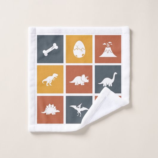Modern Dinosaur Icon Raster Washandje (Wasdoekje)