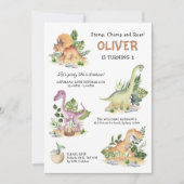 Modern Dinosaur Kids Birthday Party Invitation Kaart (Voorkant)