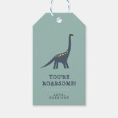 Modern Dinosaur Kinder - Gepersonaliseerd Cadeaulabel (Voorkant)