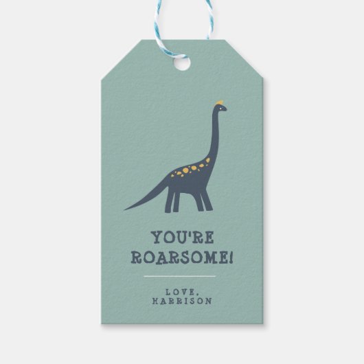 Modern Dinosaur Kinder - Gepersonaliseerd Cadeaulabel (Voorkant)