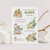 Modern Dinosaur kinderen Birthday Party Kaart