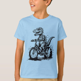 Modern Dinosaur op de fiets Kinder Basic T-shirt -