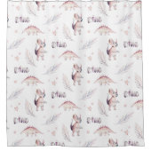 Modern dinosauruspatroon douchegordijn (Voorkant)