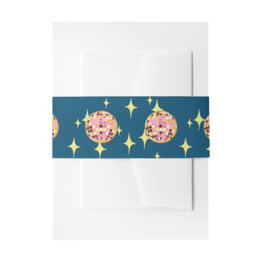 Modern Disco Ball Blue Uitnodigingen Wikkel (Voorkant Voorbeeld)