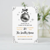 Modern Disco Ball New Year’s Eve Party Kaart (Staand voorkant)