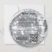Modern Disco Ball QR Code Full Moon Wedding Kaart (Achterkant)