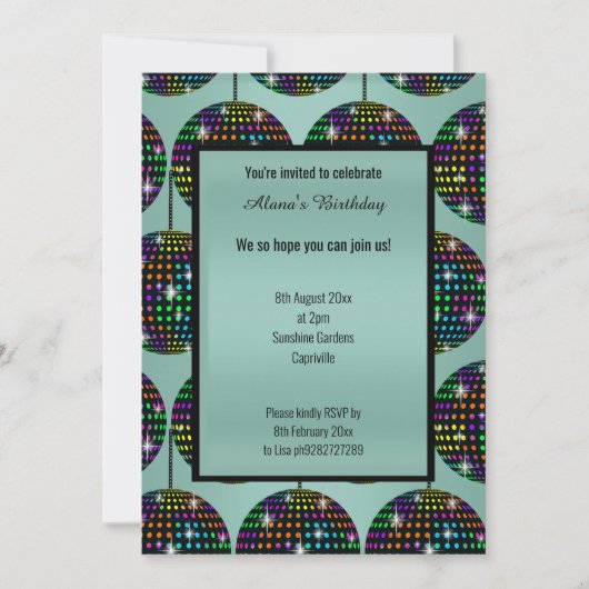 MODERN DISCO THEME GREEN SAGE ALL OCCASION KAART (Voorkant)