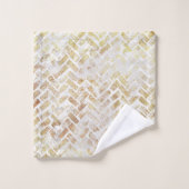 Modern Distress Gold Pattern - Herringbone Bad Handdoek (Wasdoekje)