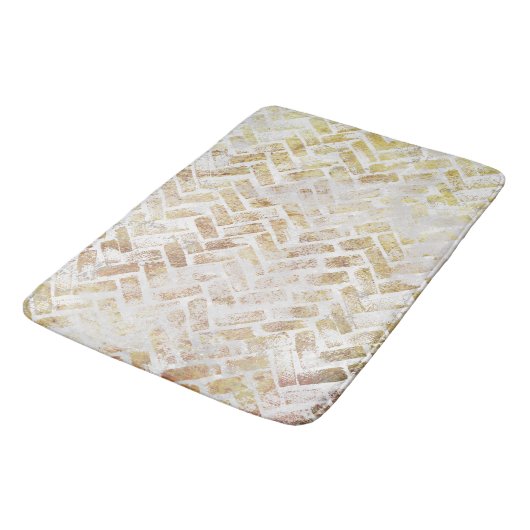 Modern Distress Gold Pattern - Herringbone Badmat (Gekanteld)