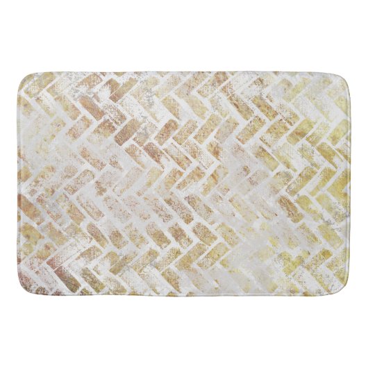 Modern Distress Gold Pattern - Herringbone Badmat (Voorkant)