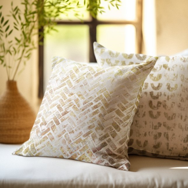Modern Distress Gold Pattern - Herringbone Kussen (Creator heeft geüpload)