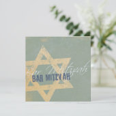 Modern Distressed - Bar Mitzvah Invitation Kaart (Staand voorkant)