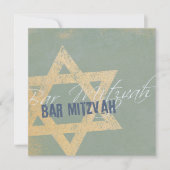 Modern Distressed - Bar Mitzvah Invitation Kaart (Voorkant)