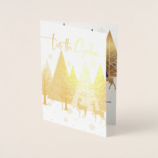 Modern 'Dit is het seizoen blauw en gouden bedrijf Folie Kaarten (Voorkant)