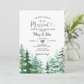 Modern Dit is het seizoen om te trouwen Pine Trees Kaart (Staand voorkant)