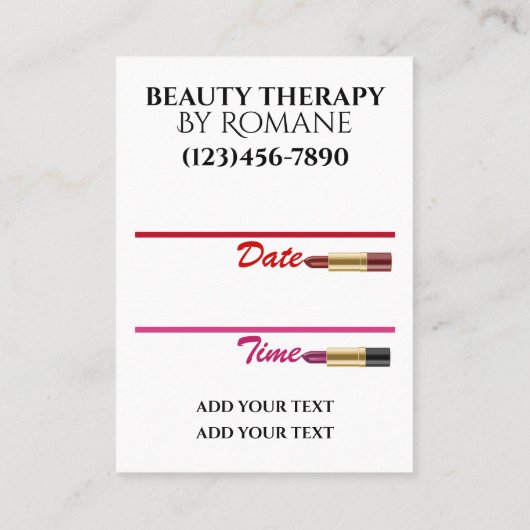 Modern Diva Pop Art Appointment Card Afsprakenkaartje (Achterkant)