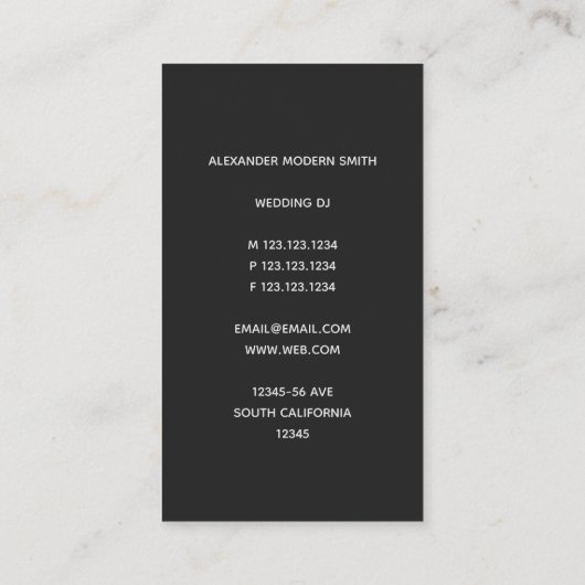 Modern DJ Controller - Gold Faux Border Visitekaartje (Achterkant)