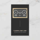 Modern DJ Controller - Gold Faux Border Visitekaartje (Voorkant)