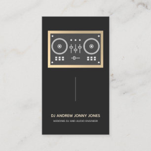 Modern DJ Controller - Gold Faux Border Visitekaartje