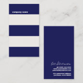 Modern DJ Hip Navy Blue en White Stripes Visitekaartje (Voorkant / Achterkant)