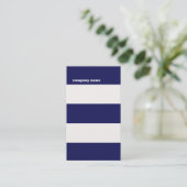 Modern DJ Hip Navy Blue en White Stripes Visitekaartje (Staand voorkant)
