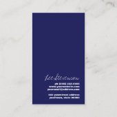 Modern DJ Hip Navy Blue en White Stripes Visitekaartje (Achterkant)