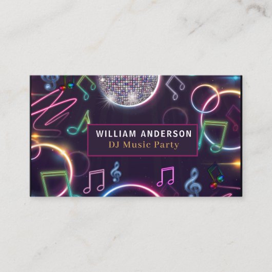 Modern DJ Music Party Event Visitekaartje (Voorkant)