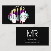 Modern DJ Music Producer Neon Colorful Visitekaartje (Voorkant / Achterkant)