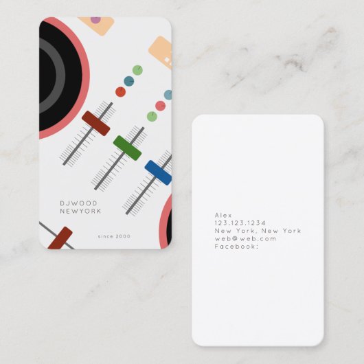 Modern DJ Visitekaartje (Voorkant / Achterkant)