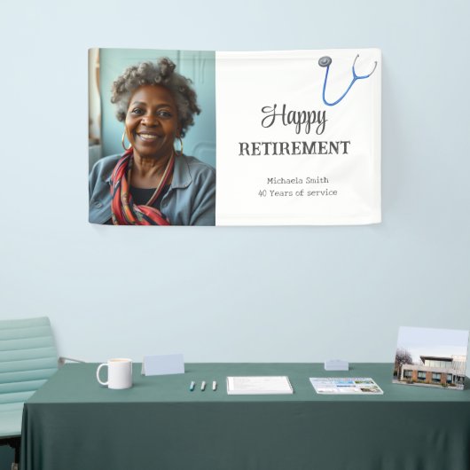 Modern Doctor Nurse Retiring Photo Spandoek (Beurs)