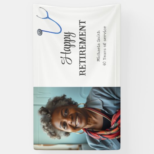 Modern Doctor Nurse Retiring Photo Spandoek (Verticaal)