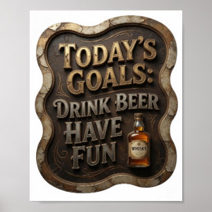 Modern DOELEN VANDAAG BIJTER BIJDRINKEN LOLLEN Poster