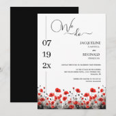 Modern doen we minimalistisch bloemenrood zwart br kaart (Voorkant / Achterkant)